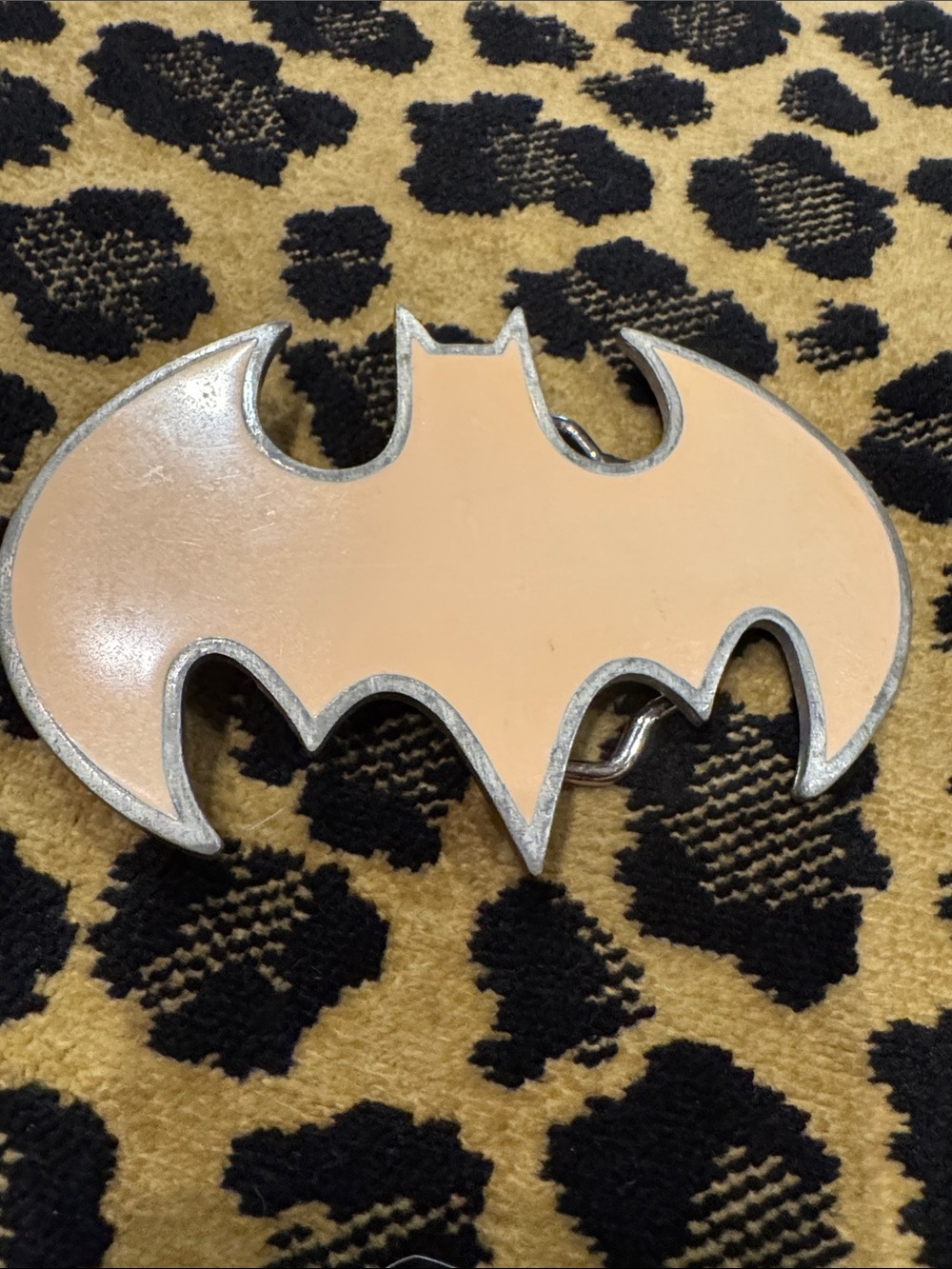 Peach Bat Emblem Belt Buckle for Women